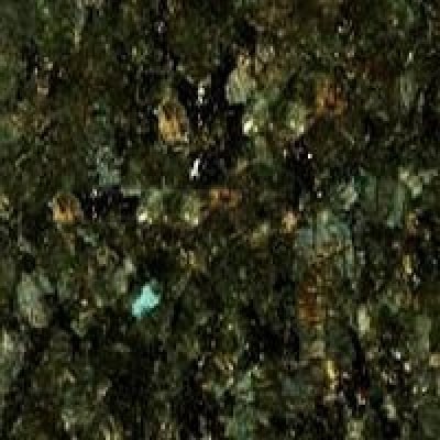 a close-up of a dark green granite