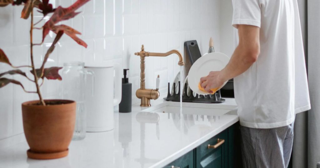 Wash The Dishes, Sink, And Countertop