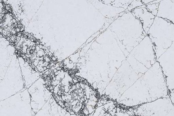 Crisp white base with striking grey veins