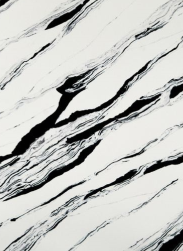 White background colour with black veins giving it a Zebra look