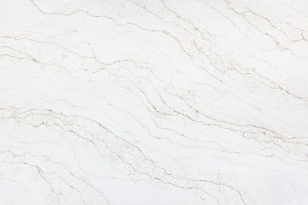 New Favorite Download Image Where To Buy Marble-inspired quartz, featuring a white background with wispy taupe veining